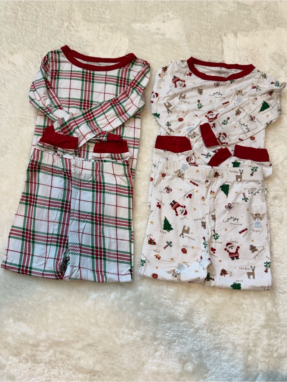Lot of 2 Milk Berry Bamboo Toddler Christmas PJs Size 3T